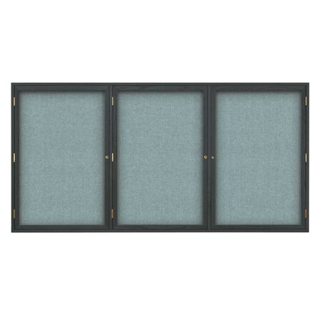 United Visual Products Double Door Enclosed EZ Tack Board, 48"x36", Header, Walnut/White UV103HDEZ-WHITE-WALNUT